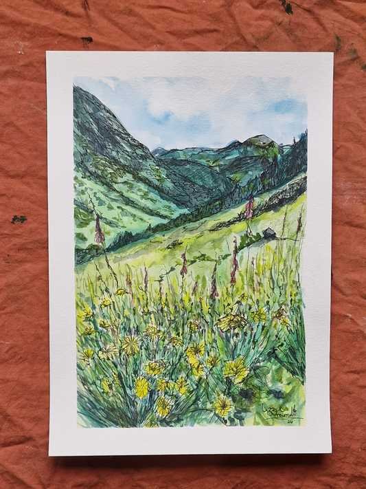 The Glen, Dun Deardail Trail - Watercolour